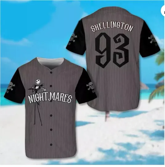 Discover Personalized Jackk Skellingtonn The Nightmares Halloween 3D Baseball Jersey Shirt