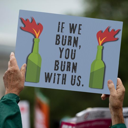Discover If We Burn You Burn With Us Protest Sign, Hunger Games Quote Sign
