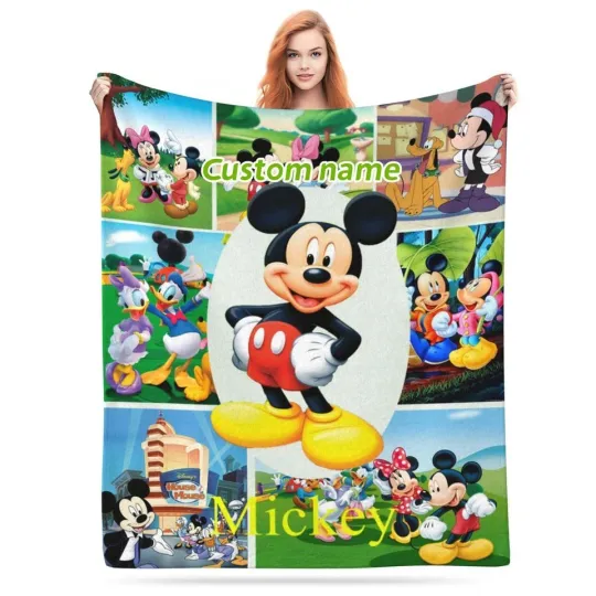 Discover Personalized Mickeyy mouse Fleece Blanket Christmas