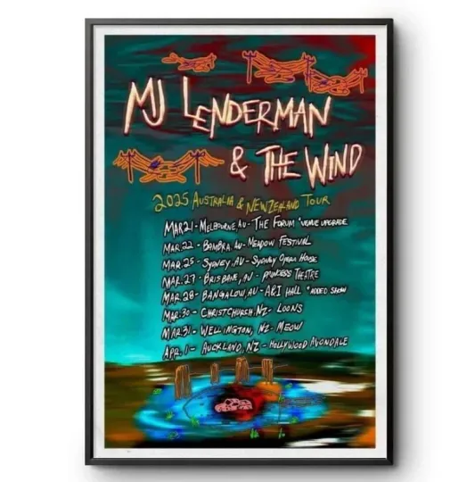 Discover Poster MJ Lenderman & The Wind AUS + NZ 2025 Tour Poster - Wall Decor