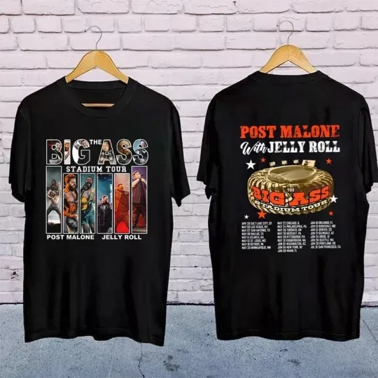 Discover POST MALONE T-Shirt, The Big Ass Stadium Tour 2025 Shirt