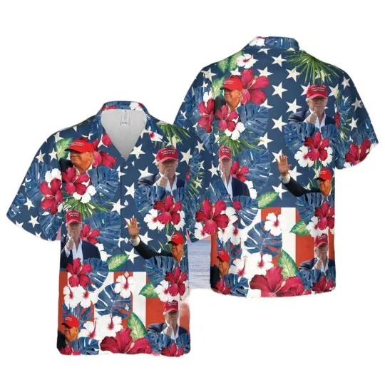 Discover President Trump Election Make 4th July Great Again Hawaiian Shirt