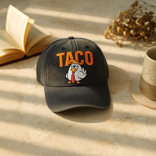 Discover Embroidered Taco Trump Always Chickens Out Trucker