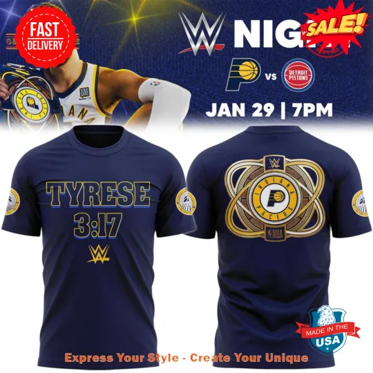 Discover Indiana Pacer x 2025 Wrestling Entertainment Night Tyrese Limited 3D T Shirt