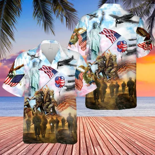 Discover Happy Independence Day 4th Of July Hawaiian Shirt, shirt US size