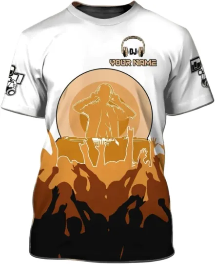 Discover Personalized DJ 3D T-Shirts, Custom DJ Gifts for Men EDM Music Festival Clothing