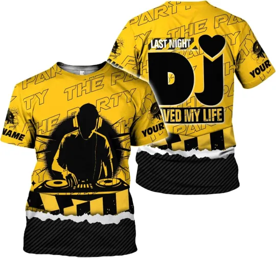 Discover Personalized DJ 3D T-Shirts, Custom DJ Gifts for Men EDM Music Festival Clothing