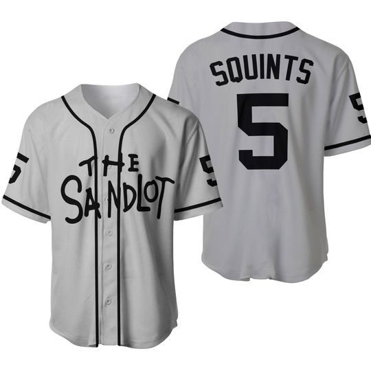 Discover Sandlot Baseball Jersey Squints #5 Gray