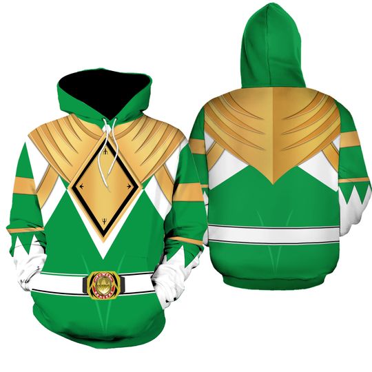 Discover Green Ranger Dragon Shield Cosplay Costume - Hoodie and Jogger Set