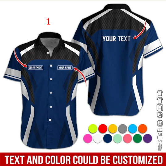 Discover Custom Work Hawaiian Shirt  Personalized Name & Department  Stylish Uniform for Teams