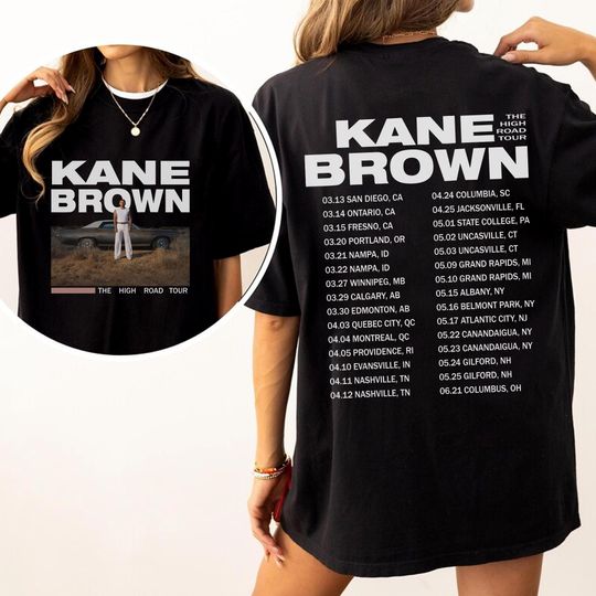 Discover 2025 Kane Brown The High Road Tour shirt, Kane Brown 2025 Concert, Kane Brown Fan Gifts, Kane Brown Merch, Kane Brown Country Music Shirt