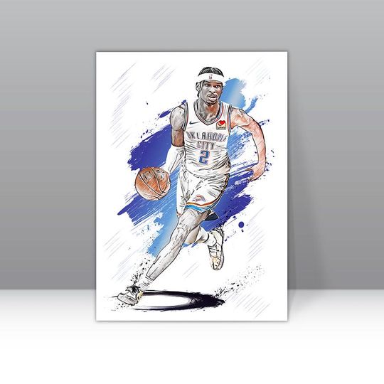 Discover Shai Gilgeous-Alexander Poster Oklahoma City Thunder Wall Art Poster