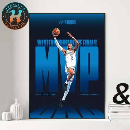 Discover Shai Gilgeous-Alexander MVP 2025 Western Conference Playoffs Win Poster