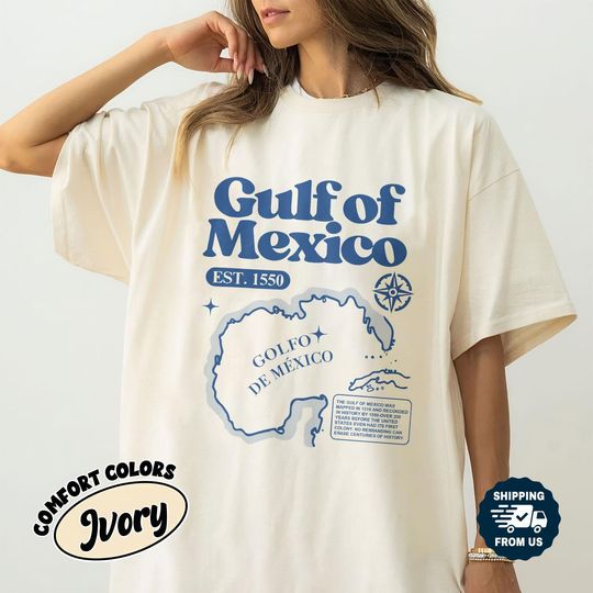 Discover Comfort Colors Gulf Of Mexico Est 1550 Shirt, The Great Gulf Of America Tshirt
