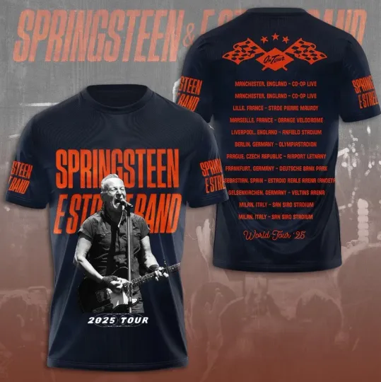 Discover Bruce Springsteen & E Street Band 2025 World Tour 3D T-Shirt