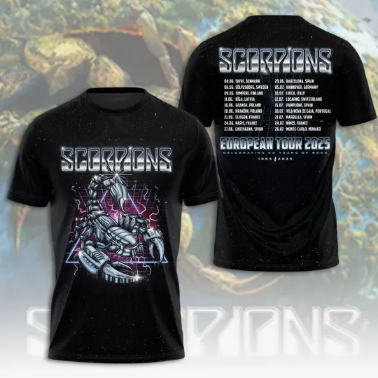 Discover European Tour 2025 Scorpionsss Band 3D Tshirt