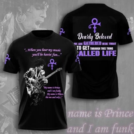 Discover Prince Purple Reign 3D Shirt, Music Tour Shirt, Retro Music Lover Fan Gift Tee