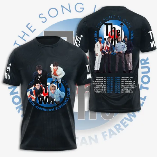 Discover The Who 3D T-shirt The Song Is Over The North American Farewell Tour 2025
