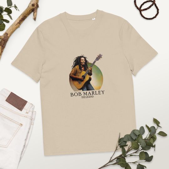 Discover Bob Marley T-shirt - Reggae Music Legend Unisex organic T shirt