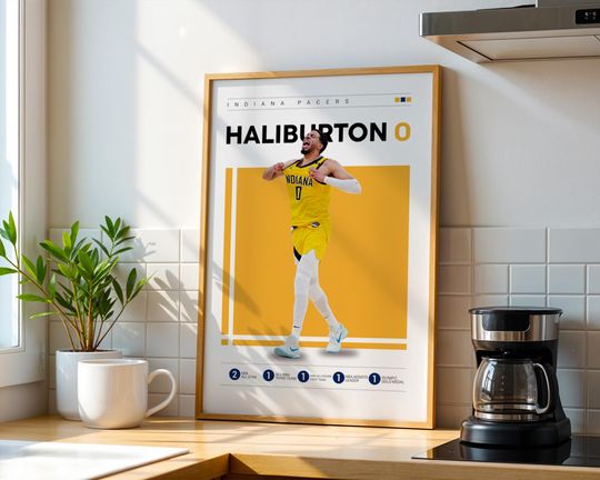 Discover Tyrese Haliburton Poster, Indiana Pacers Print, Basketball Gifts, Sports Poster