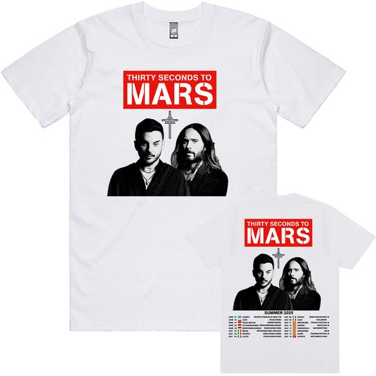 Discover THIRTY SECONDS TO MARS Summer Tour 2025 T-shirt Rock Band
