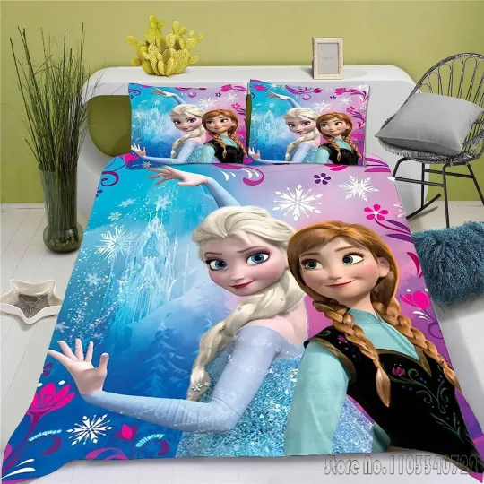Discover Cartoon Anime Frozenn Elsaa Duvet Cover Set HD Comforter Cover for Kids Bedding Set