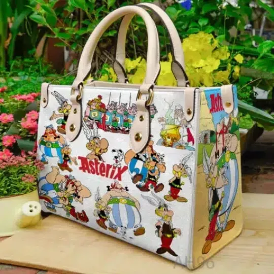 Discover Personalized Asterix And Obelix Leather Handbag, Women's Leather Bag Gift