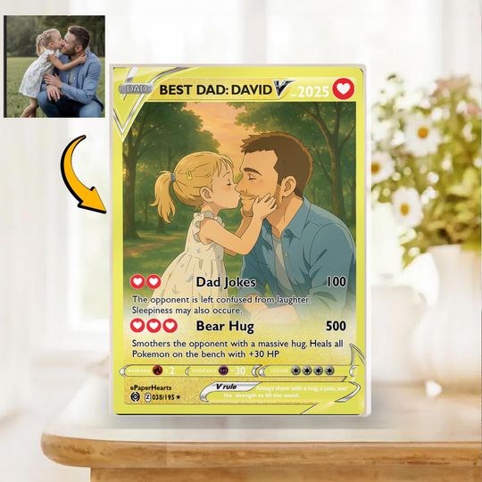 Discover Personalized Photo Cards Acrylic Block Plaque, Father's Day Gift for Dad