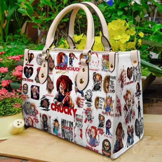 Discover Personalized Chucky Leather Handbag, Chucky Women's Leather Bag Gift