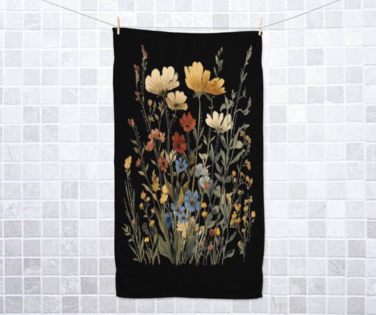 Discover Subtle F*ck Trump Flower Hand Towel, Funny Political Home Decor, Lemon Kitchen Towel