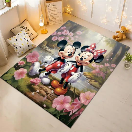 Discover Mickeyy mouse Rug, Minniee Mouse Rug, Kids Rug, Minimalist Rug