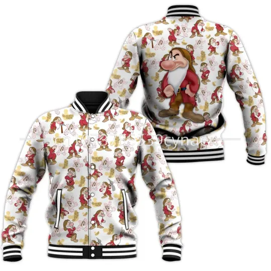Discover Disneyyy Grumpy Baseball Jacket Grumpy 3D Print Casual Fashion Street