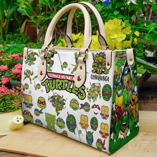 Discover Personalized Ninja Turtles Leather Handbag, Ninja Turtles Women Leather Bag Gift