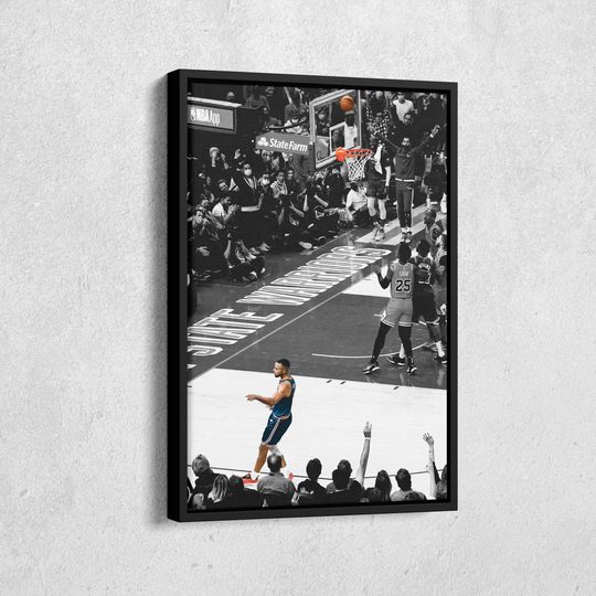 Discover Stephen Curry No-Look Shot Canvas Wall Art Home Decor Framed Poster Print