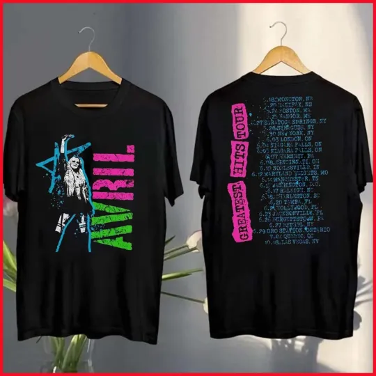 Discover Avril Lavigne Greatest Hits Tour 2025 Tour Dates Two Sided Unisex T-Shirt