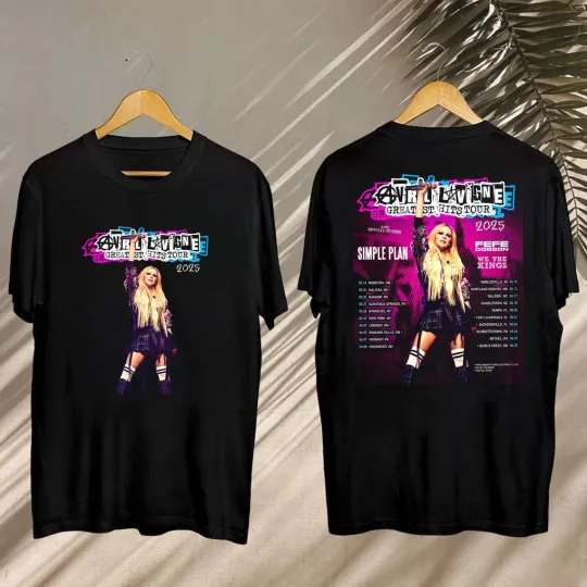 Discover Avril Lavigne 2025 Tour Shirt, Greatest Hits Concert Tee, Fan Merch T-shirt