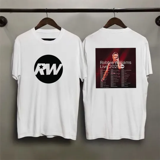 Discover Robbie Williams XXV Tour 2025 T-Shirt Concert Tee Gift for Men British Pop