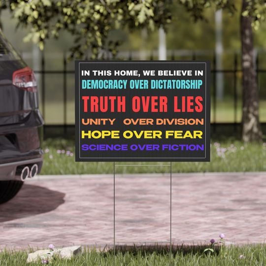 Discover In This House We Believe Yard Sign  Political Lawn Decor, Anti-Trump, Pro-Equality, Liberal Gift, Double-Sided Progressive Display