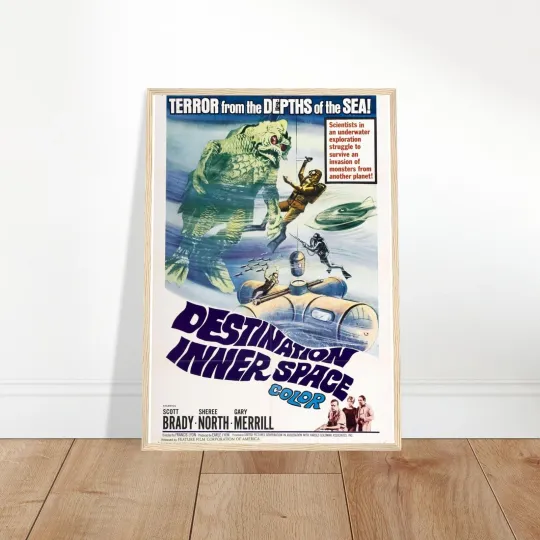 Discover Destination Inner Space Sci-Fi Horror Framed Poster - Vintage Movie Art