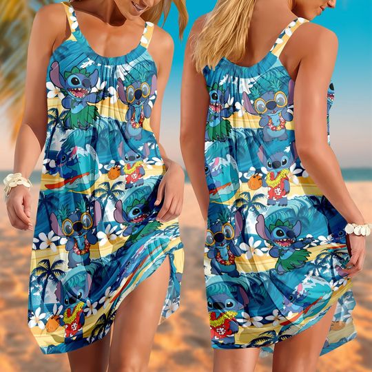 Discover Stitchh Vacation Sling Summer Dress, Cute Disneyyy Beach Dress