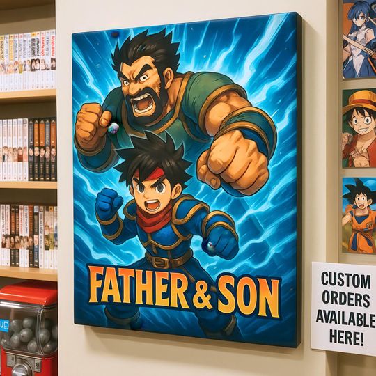 Discover Custom Shonen Anime Illustration from Your Photo -  Epic Personalized Action Art Gift for Dad, Family, Friends - Digital Image Download
