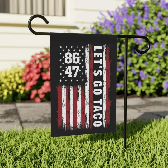 Discover Vintage Let's Go Taco Resist 8647 Trump Always Chickens Out Anti Maga Flag