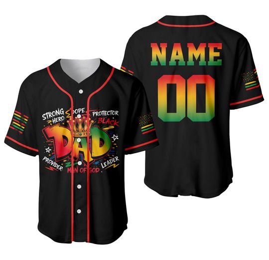 Discover Juneteenth Dad Custom Baseball Jersey, Custom Black History Pride Baseball Jersey, African American Independence Day Jersey