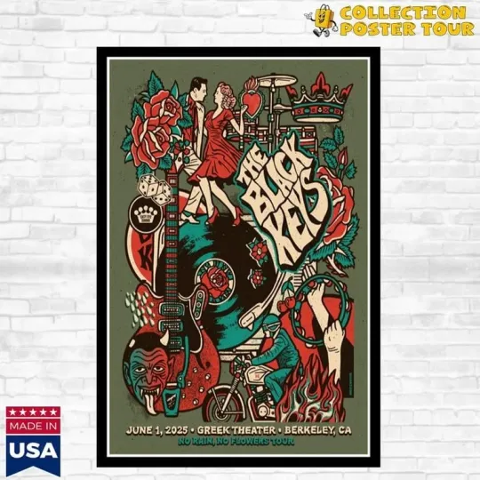 Discover The Black Keys June 1 2025 Greek Theatre Berkeley, CA Poster