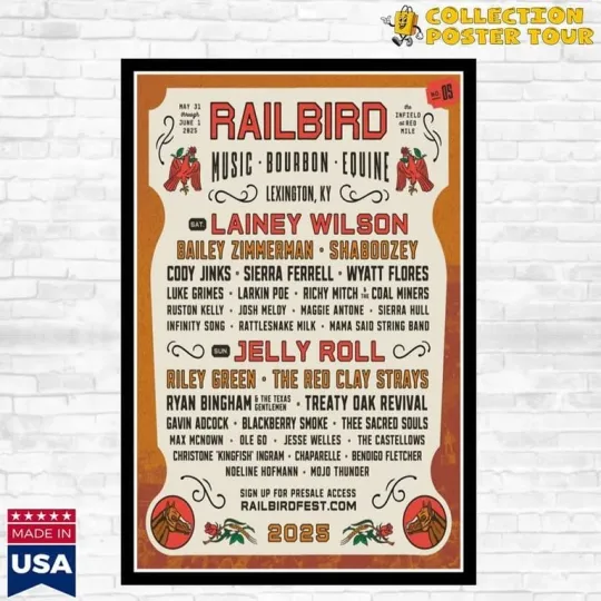 Discover Railbird Festival Lexington, KY May 31 & June 1 2025 Tour Poster