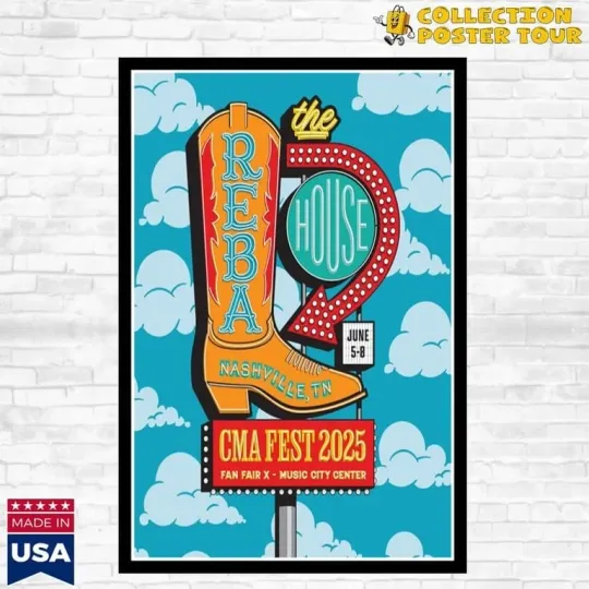 Discover Reba June 5-8 2025 CMA Fest Nashville, TN Tour Poster