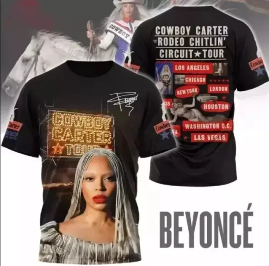 Discover Celebrate Beyoncé’s Cowboy Carter Tour 2025 T-shirt 3D