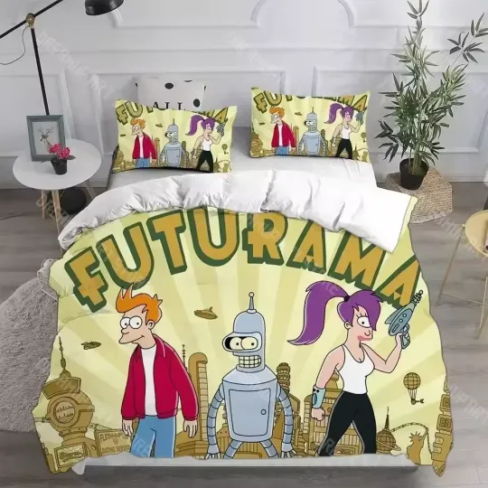 Discover Futurama Duvet Cover Set (3pcs), Animated science fiction sitcom Pillowcases