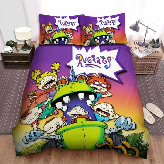 Discover Rugrats Bedding Duvet Cover Set (3pcs), Rugrats Characters Pillowcases Cartoon