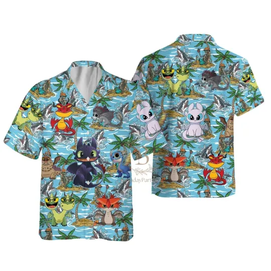 Discover Toothless Night Fury How To Train Your Dragon Hawaiian Shirt